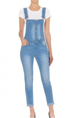 S33-1-1-WJ-90166-LT - EXPOSED BUTTON OVERALLS- LIGHT 2-2-2