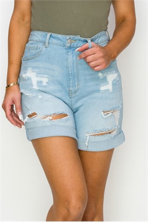S33-1-1-WJ-90265-LT - AUTHENTIC RELAXED MOM SHORTS CUFFED- LIGHT 2-2-2