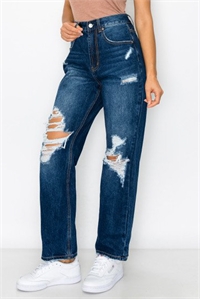 S33-1-1-WJ-90271-DK - COTTON RIGID 90'S BAGGY STRAIGHT JEAN- DARK 4-4-4