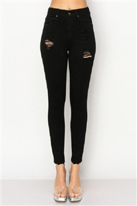 S33-1-1-WJ-90302-BK - HIGH RISE SKINNY DENIM PANTS WITH DISTRESSED- BLACK-1-1-2-2-3-2-2-2