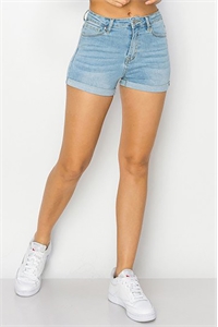 S33-1-1-WJ-90319-LT - COMBINED SZ BASIC SHORTS W/ ROLLED CUFF- LIGHT 2-2-2