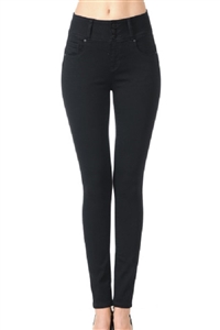 S33-1-1-WJ-90400-BK - HIGH-RISE PUSH-UP SUPER COMFY 3 BUTTON SKINNY- BLACK-1-1-2-2-3-2-2-2