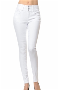 S33-1-1-WJ-90400-WH - HIGH-RISE PUSH-UP SUPER COMFY 3 BUTTON SKINNY- WHITE-1-1-2-2-3-2-2-2
