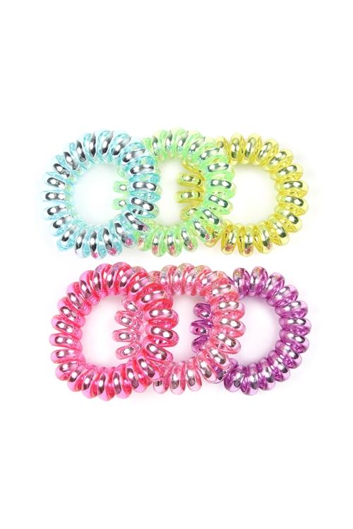 S22-7-6-XHA5444P - INFINITY SPRING HAIR TIES LIGHT MULTI/12PCS