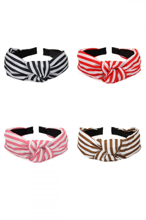 S6-5-5-XHA5490MX ASSORTED MIX STRIPED CLOTHED HAIR BAND/12PCS