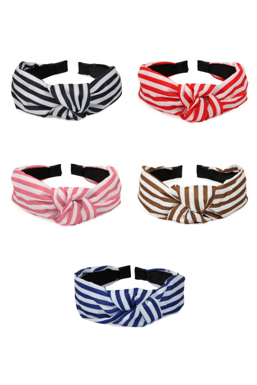 S5-5-5-XHA5490MXMT ASSORTED MIX STRIPED CLOTHED HAIR BAND/12PCS