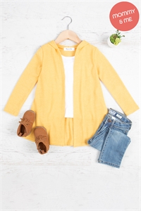 S5-9-4-YMC30001TK-LTMU-1 - LONG SLEEVE OPEN FRONT HOODIE CARDIGAN- LIGHT MUSTARD 1-1-1-1-0-1-0-0