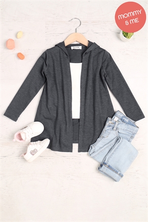S11-11-4-YMC30009TKV-CHL - KIDS LONG SLEEVE OPEN FRONT FRENCH TERRY HOODIE CARDIGAN- CHARCOAL 1-1-1-1-1-1-1-1