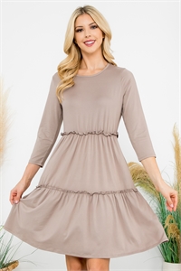 S12-9-3-YMD10006V-MC - LONG SLEEVE MERROW DETAIL DRESS- MOCHA 1-1-1-1