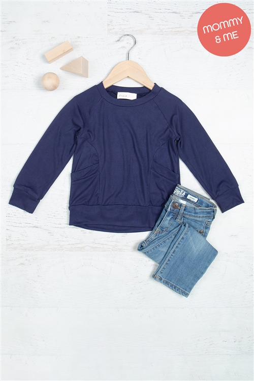 S15-5-4-YMT20003TK-NV-1 - KIDS SOLID LONG SLEEVE ROUND NECK TOP- NAVY 1-1-1-1-0-0-0-0