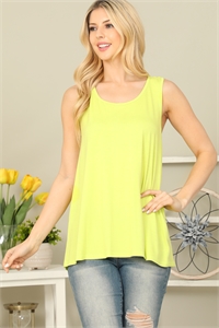 S7-9-3-YMT20065-VLM - SOLID SLEEVELESS RACERBACK TOP - VINTAGE LIME 1-2-2-2