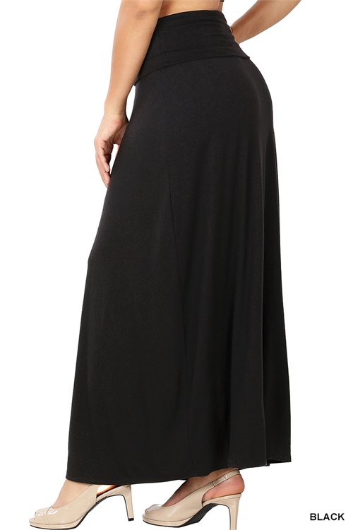 ZE-RS-1343XP-BK - PLUS RELAXED FIT MAXI SKIRT- BLACK-2-2-2