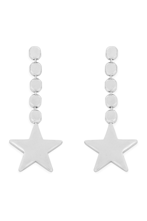 237-L-14-ZEA539RH-STAR DANGLING EARRING-SILVER/6PCS