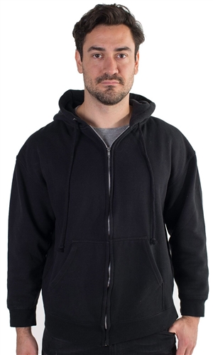 Men's Fleece Knit Hoodie with Zippered Front