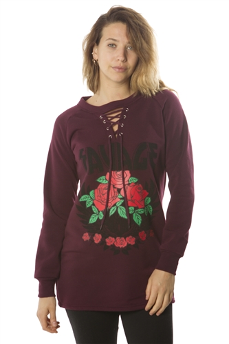 Ladies Tunic Sweatshirt Tops, Pullover, Embellished w/ Applique/ 1-2-2-1