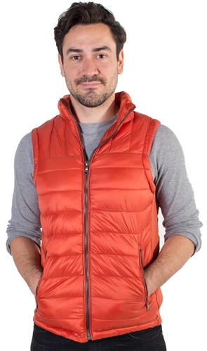 Men's Quilted Vest with Faux Fur Body Lining and Stretchable Side Gathering