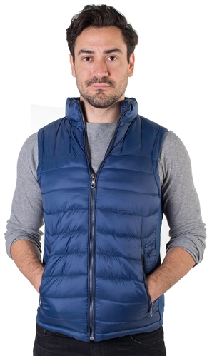 Men's Quilted Vest with Faux Fur Body Lining and Stretchable Side Gathering