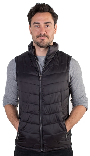 Men's Quilted Vest with Faux Fur Body Lining and Stretchable Side Gathering