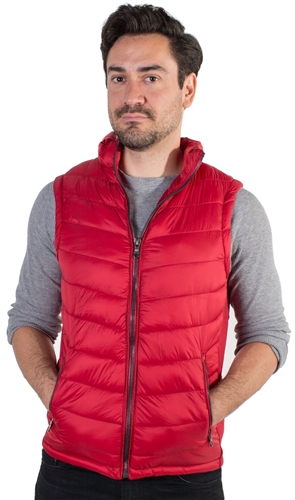 Men's Quilted Vest with Faux Fur Body Lining and Stretchable Side Gathering