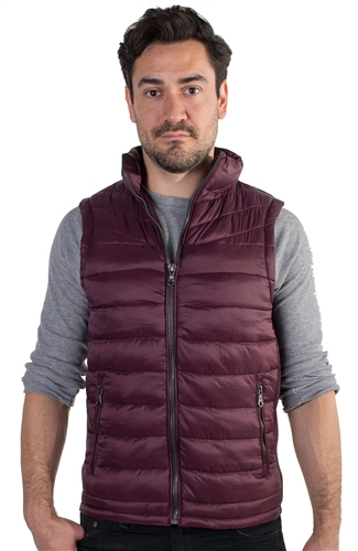 Men's Quilted Vest with Faux Fur Body Lining and Stretchable Side Gathering