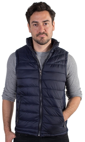 Men's Quilted Vest with Faux Fur Body Lining and Stretchable Side Gathering