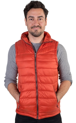 Men's Quilted Vest with Faux Fur Body Lining and Stretchable Side Gathering