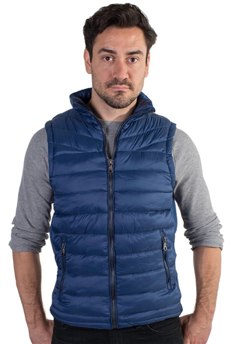 Men's Quilted Vest with Faux Fur Body Lining and Stretchable Side Gathering