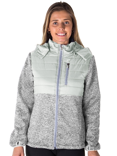 Ladies Zip Up Faux Fur Lined Jacket w/ Removable Double Hood, and 2 Front Pockets By Special One