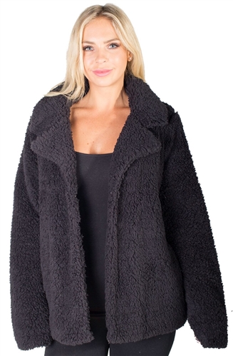 Ladies Teddy Faux Shearling Jacket