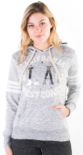 Women's Space Dye, Pullover Hoodie with "California West Coast" Print