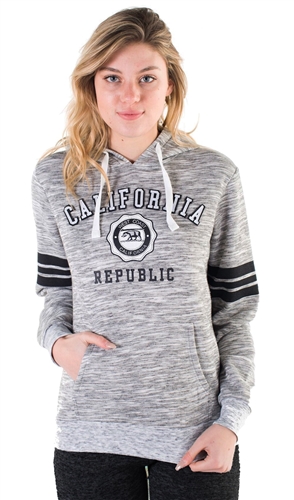 Women's Space Dye, Pullover Hoodie with "California Republic" Print