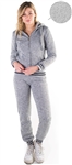 Women's Melange, Faux Sherpa Lined Hoodie and Jogger Set