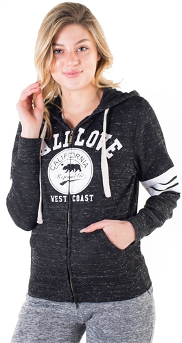 Women's Space Dye, Zip Up Hoodie with "Cali Love" Print