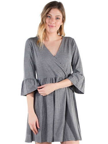 Women's Eyeshadow Flounce 3/4 Sleeves Casual Dress