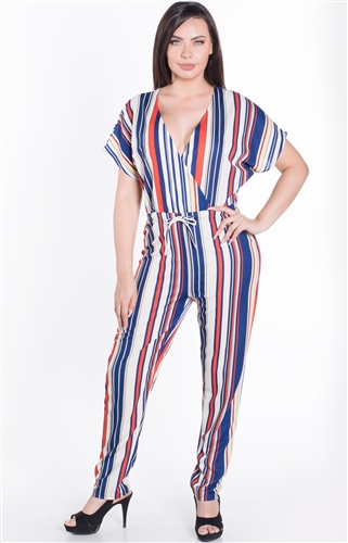 Women's Wrap Jumpsuit with Kimono Sleeves