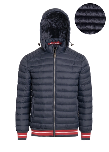 Men's Quilted Puffer Jacket with Gunmetal Zippers