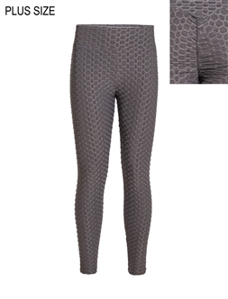 Women's Honeycomb Ruched Leggings with Pockets