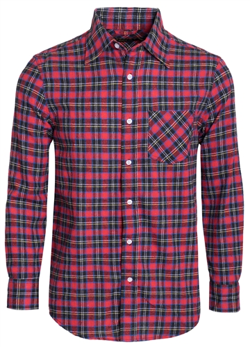 Men's Plaid Button Down Casual Long Sleeve