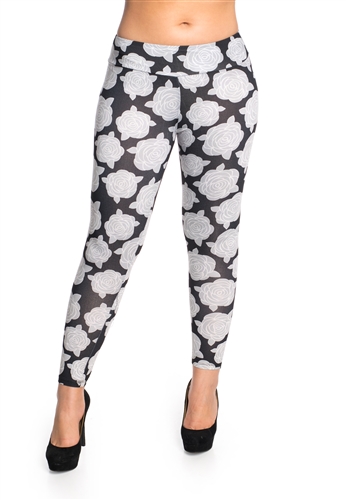 Women's One Size Floral Printed Leggings