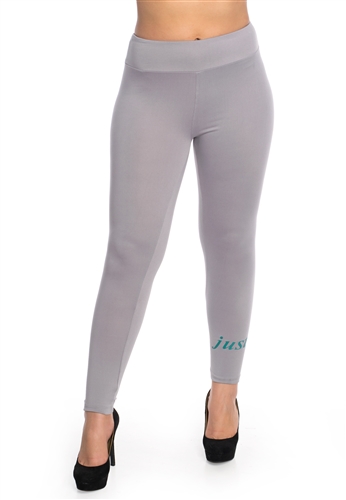 Women's One Size Leggings with "Just Yes" Print