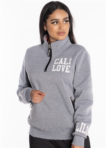 Women's Half-Zip Sweatshirt with "Cali Love" Print