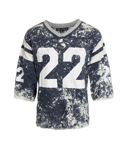 Women's Acid Wash Navy Jersey Style Shirt