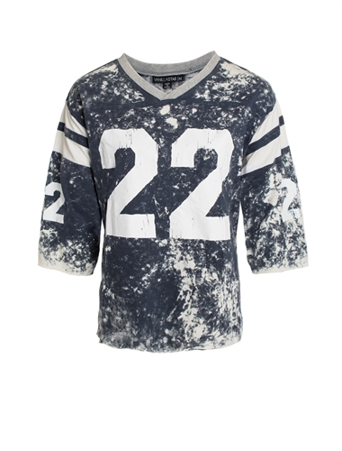 Women's Acid Wash Navy Jersey Style Shirt