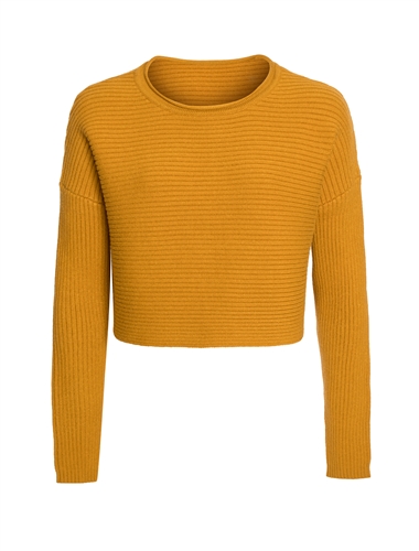 Women's Crop Knit Drop Shoulder Sweater