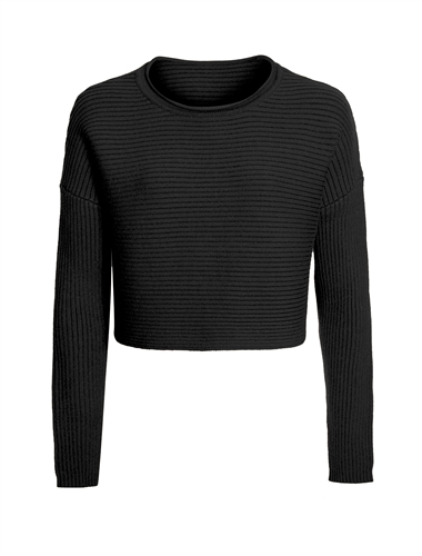 Women's Crop Knit Drop Shoulder Sweater