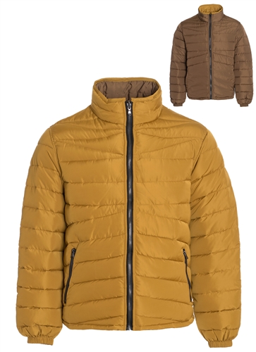 Men's Plus Size Quilted Reversible Puffer Jacket