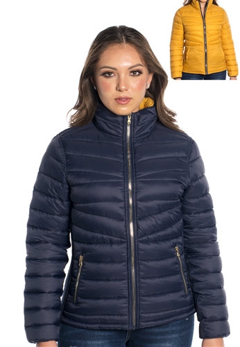 Women's Reversible Puffer Jacket 2-Color Solid