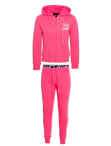 Women's Faux Sherpa-Lined Zip-Up Hoodie and Joggers Set