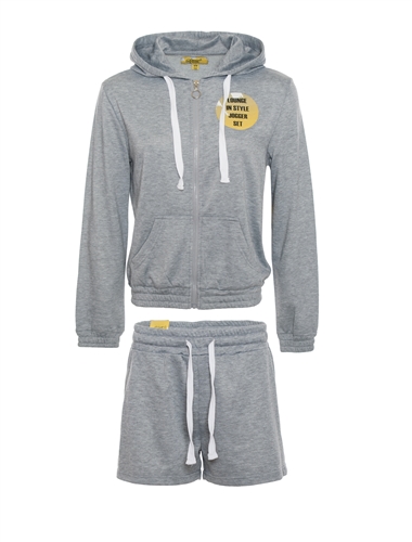 Women's French Terry Zip-Up Hoodie with Shorts Set
