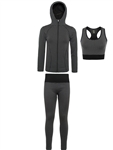 MS21045-Women's 3-Piece Seamless Jacket, Sports Bra and Leggings Set<BR> 3-3